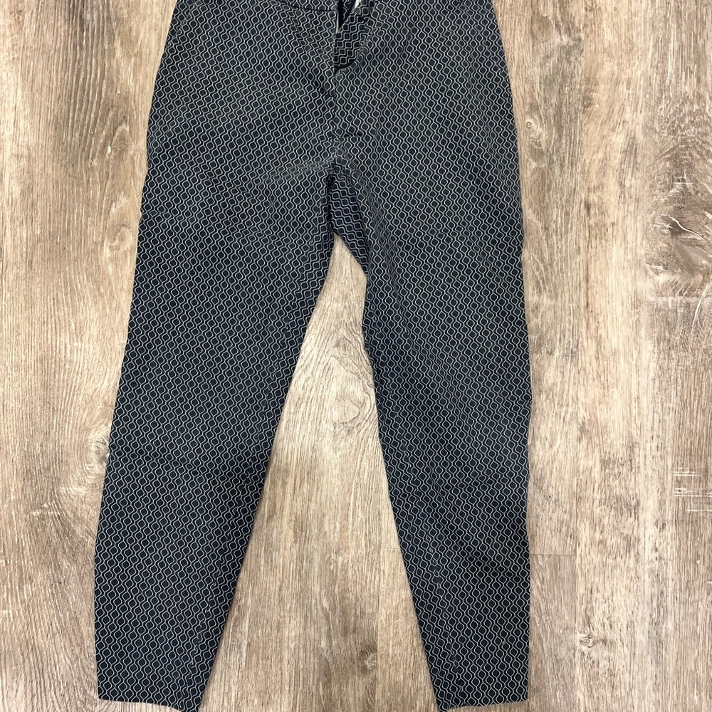 H&M Blue Patterned Dress Pants